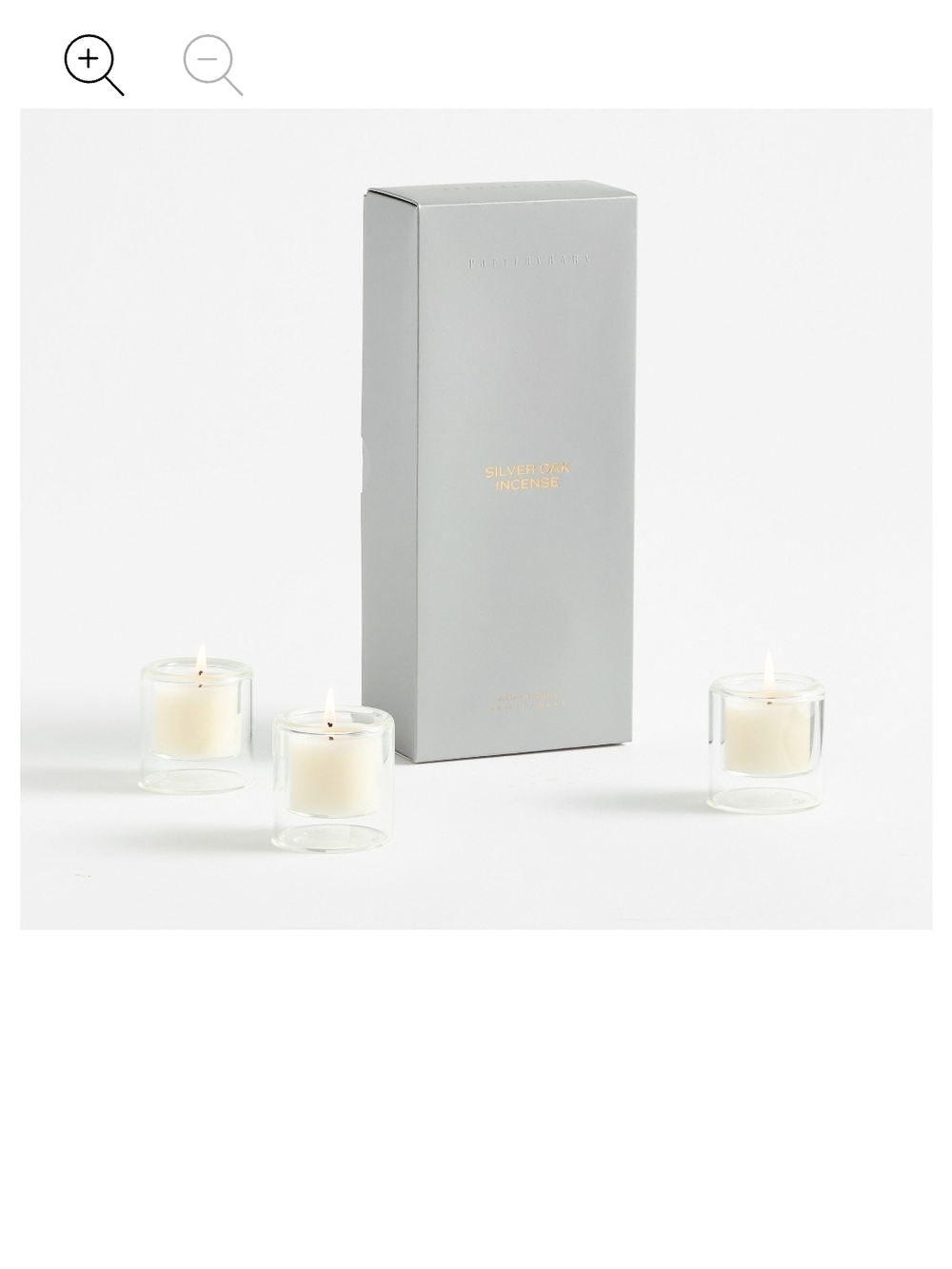Pottery Barn Silver Oak Incence Set of 3 Votive Candles  (.8oz ×3)